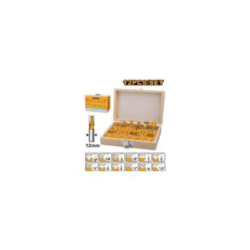 Set de fresado para router 12piezas 12 mm
