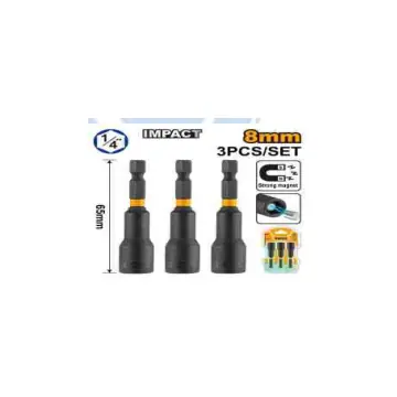 3 piezas de dado 8mm para destornillador de impacto