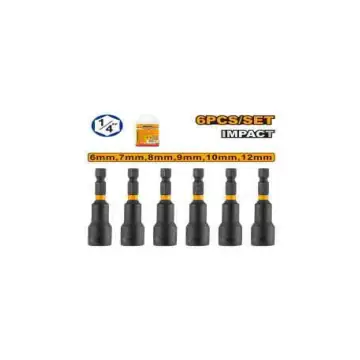 Set de 6 piezas llave tubo para atornillador de impacto -6-7-8-9-10- 12mm