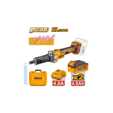 Rectificadora de cuello largo 20V BL con 2 batrias 4a y cargador