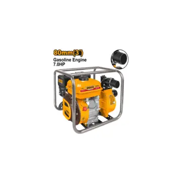 Motobomba de 3" motor a gasolina de 7hp-1000l/min - 32m altura 8 de succion-tanque de 3,6l