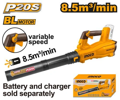 Soplador grande BL 20V sin bateria y sin cargador-18500rpm- 8,5m3/h-144km/h CABLI20428 herramienta disponible en RCS Santa Cruz