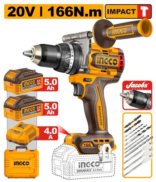Taladro 20V de 166n BL - con 2 baterias 5a y cargador CIDLI201668 herramienta disponible en RCS Santa Cruz