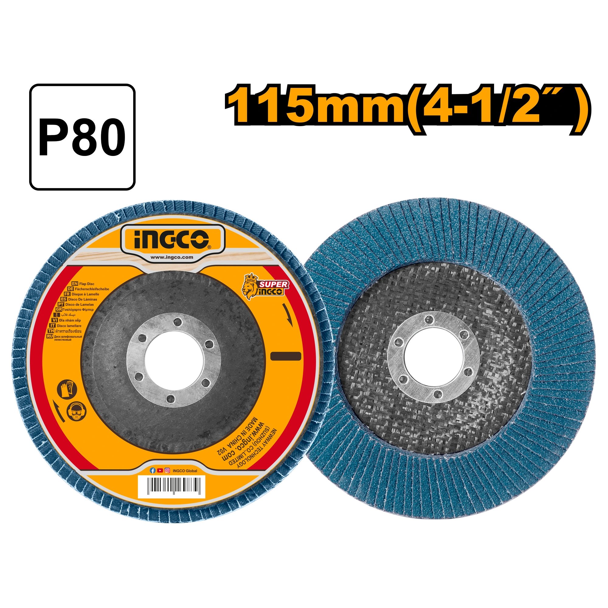 Disco flap 4½ para acero inox grano 80 FDZ1153 herramienta disponible en RCS Santa Cruz