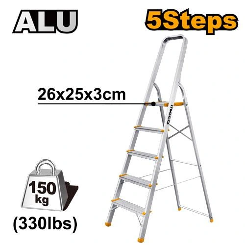 Escalera aluminio 5 peldaños HLAD06051 herramienta disponible en RCS Santa Cruz