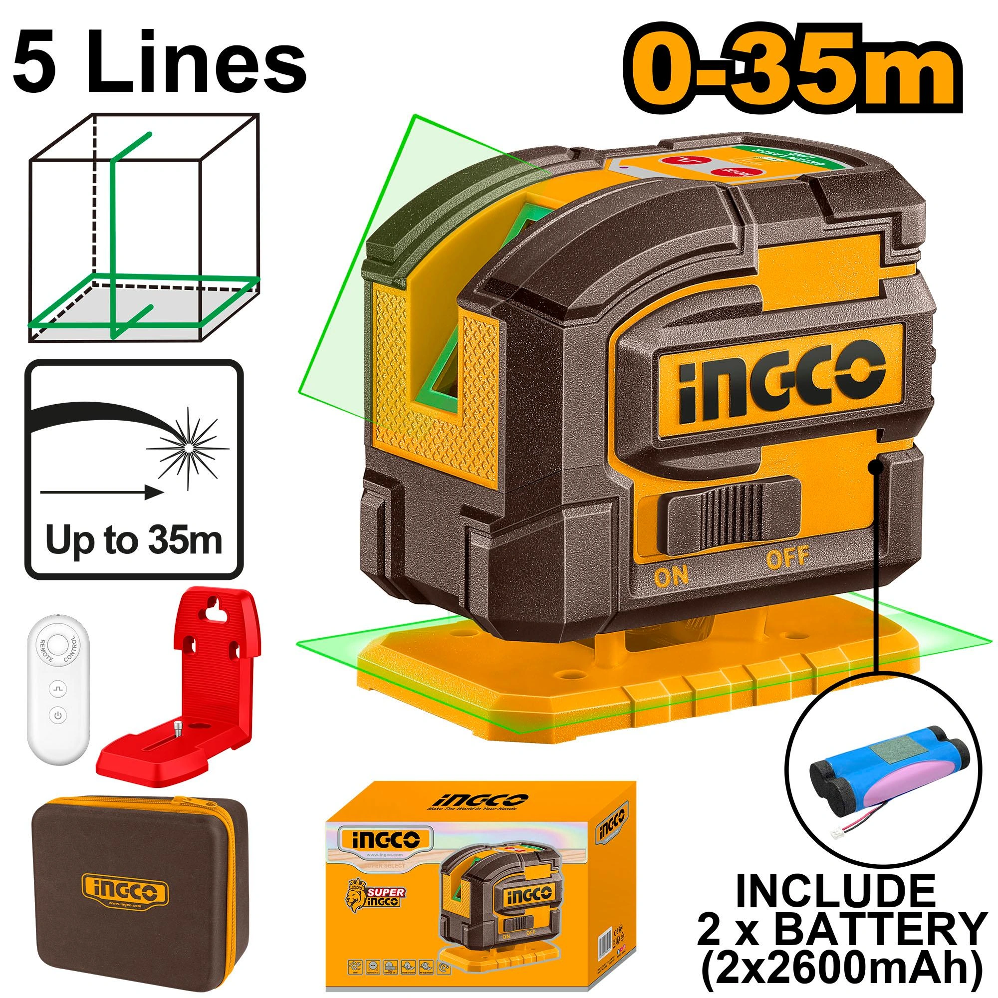 Nivel laser 5 lineas-0 a 35m HLL306502 herramienta disponible en RCS Santa Cruz