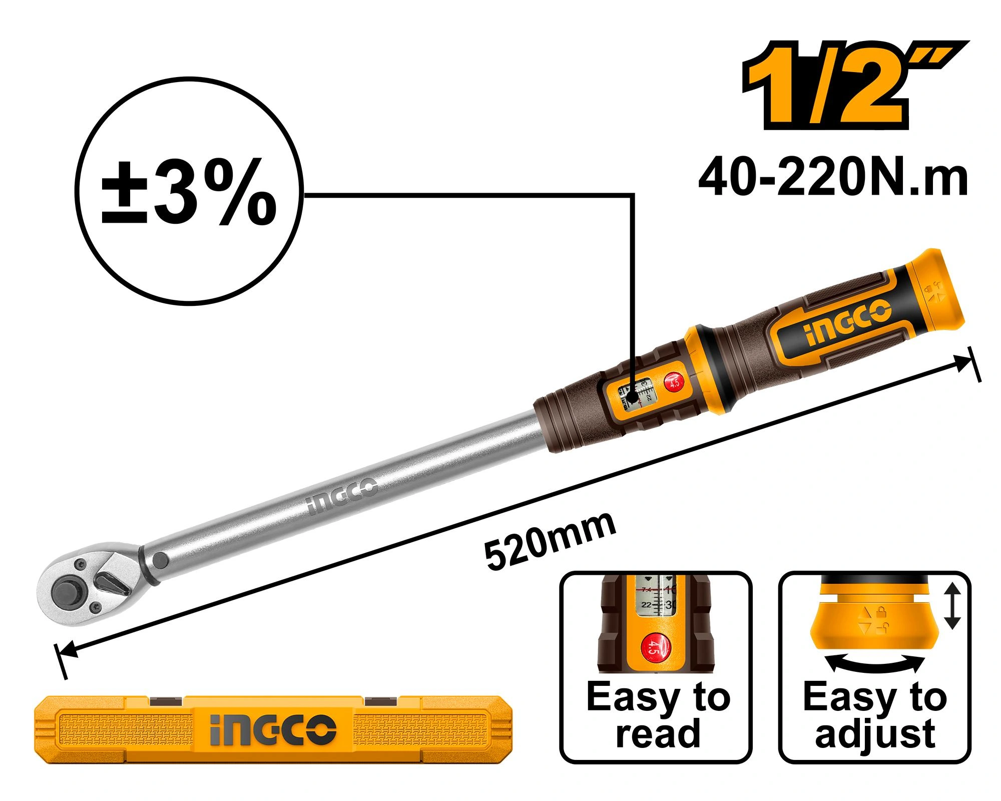 Torquimetro de ½" de 40 a 220nn HPTW1220N8 herramienta disponible en RCS Santa Cruz
