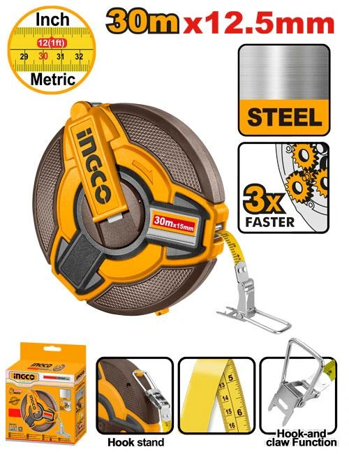 Flexometro de 30mtx 12,5mm HSMT0830 herramienta disponible en RCS Santa Cruz